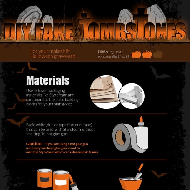 Halloween DIY - fake Tombstones