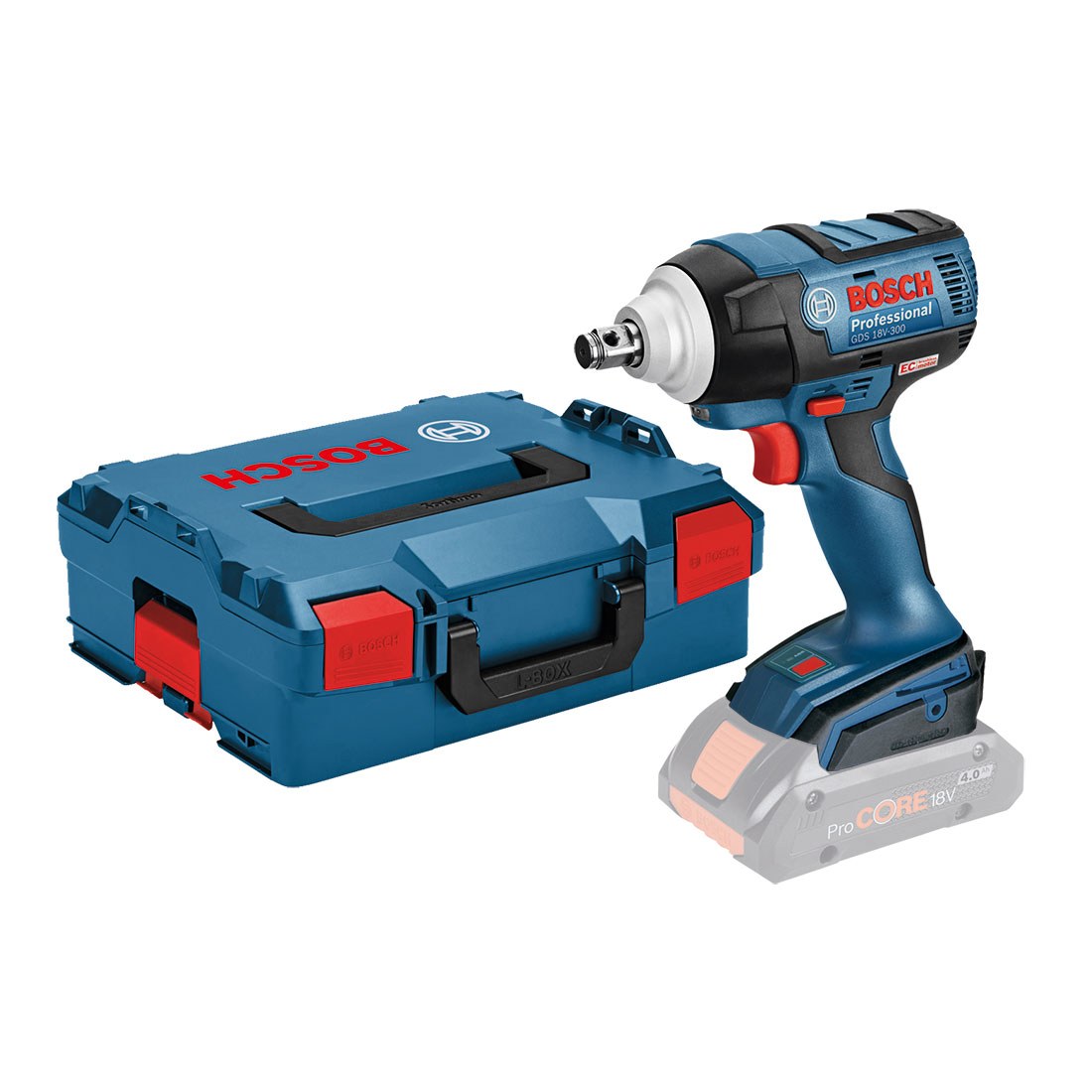 Battery not Included, in Cardboard Box 18 V Blue Bosch Professional 06019D8200 Carton 18V System Cordless Impact Wrench GDS 18V-300 