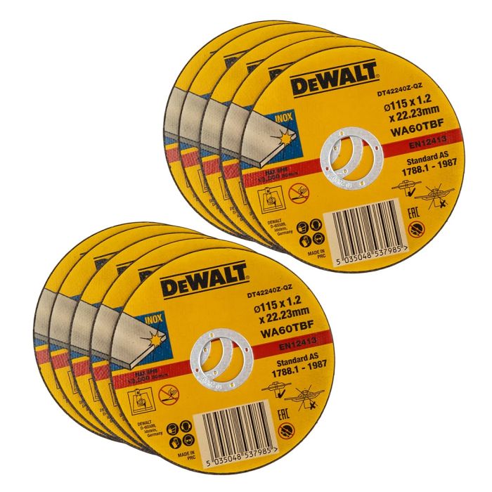 Disques Abrasifs DEWALT 125mm Grain 120 - Lot De 10 - Pour Lijadoras Rotorbitales - DT3105-QZ