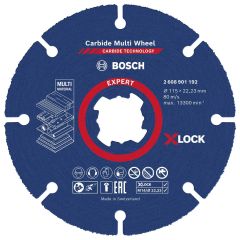 Bosch Expert X-LOCK Carbide Multi Wheel 115mm x 22.23mm x 1.0mm Cutting Disc 2608901192