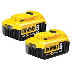 DeWalt DCB184X2 18v 5Ah Li-Ion XR Slide Battery Twin Pack