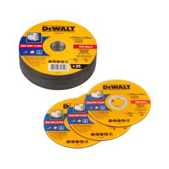 DeWalt DT20593-QZ High Performance Bonded Thin Metal Cutting Disc 115mm x 1.0mm x 22.23mm x25 Pcs