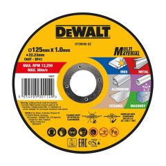DeWalt DT20595-QZ Multi Material Bonded Thin Metal Cutting Disc 125mm x 1.0mm x 22.23mm
