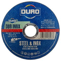 Duro 115mm / 4½" x 1mm Steel & Inox Super Thin Cutting Discs x10 Pcs In Tin