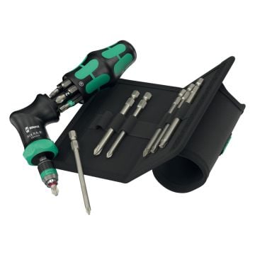 Wera 051536 Kraftform Kompakt Pistol RA-R 2 Ratchet Bit Screwdriver x13 Pcs