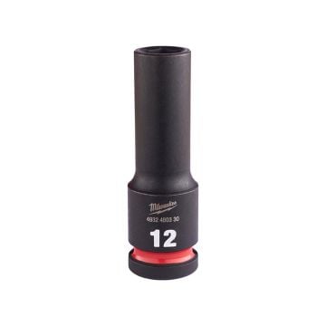 Milwaukee SHOCKWAVE Deep Hex Socket 1/2" 12mm 4932480330