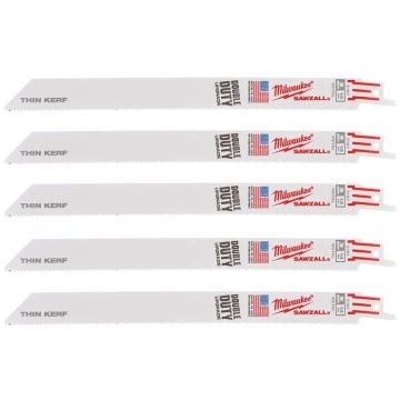 Milwaukee 48475187 SAWZALL 230mm x 14TPI Thin Kerf Reciprocating Saw Blade For Metal x5 Pcs
