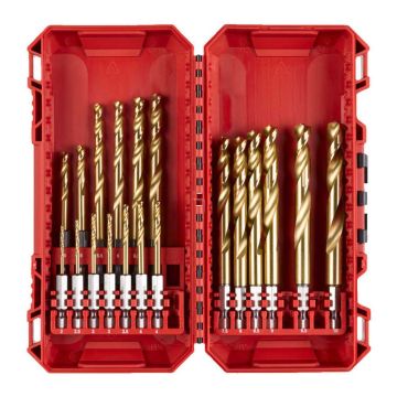 Milwaukee SHOCKWAVE Red Hex HSS-TIN Metal Drill Bit Set x19 Pcs 4932493866
