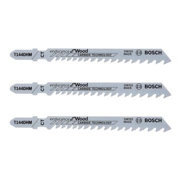Bosch T144DHM Endurance For Wood Jigsaw Blades Pack x3 Pcs 2608665071