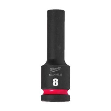 Milwaukee SHOCKWAVE Deep Hex Socket 1/2" 8mm 4932480326