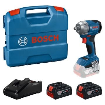 Bosch Professional GDS 18V-350 Cordless Brushless 1/2"  Impact Wrench Inc 2x 5.0Ah Batts 06019M5071