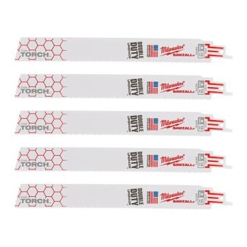 Milwaukee 48005787 Sawzall TORCH 230mm x 14TPI Reciprocating Saw Blades x5 Pcs 