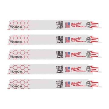 Milwaukee 48475788 SAWZALL TORCH 230mm x 18TPI Reciprocating Saw Blade x5 Pcs