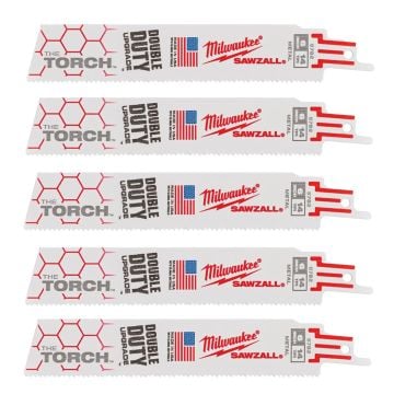 Milwaukee 48475782 150mm x 14T Metal HEAVY DUTY TORCH Demolition Reciprocating Saw Blade x5 Pcs