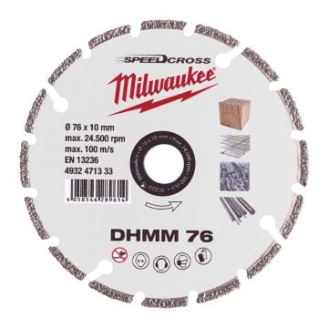 Milwaukee 4932471333 Diamond Multi Material Speedcross 76mm Blade