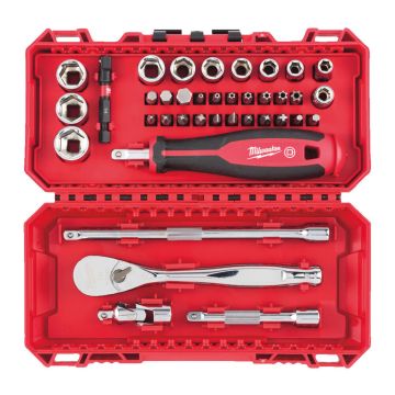 Milwaukee 4932498381 1/4" Ratchet Driver & Socket Set x38 Pcs