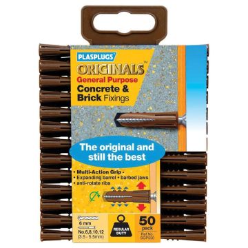 Plasplugs SGP550 Originals Regular-Duty Fixings x50 Pcs
