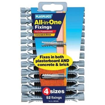Plasplugs MFA 500 All-In-One Fixings Assorted x52 Pcs