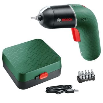 Bosch Green IXO 6 3.6v Lithium-Ion Cordless Screwdriver 230v Inc Micro USB Cable 06039C7170