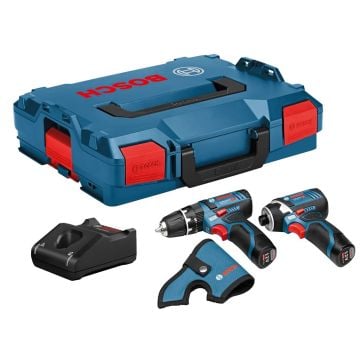 Bosch Professional GSB 12V-15 Combi Drill & GDR 12V-105 Impact Driver 10.8v / 12v Twin Kit Inc 2x 2.0Ah Batts