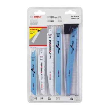 Bosch Assorted Demolition Reciprocating Saw Blades Set x12 Pcs 2607010908