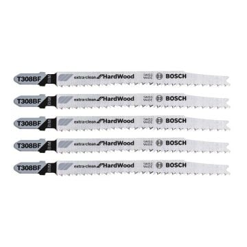 Bosch T308BF BIM Extra-Clean for Hard Wood Jigsaw Blades x5 2608636569