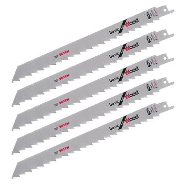 Bosch S1111K HCS Reciprocating Saw Blades for Wood x5 2608650678