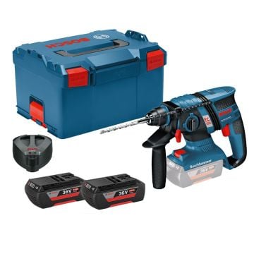 Bosch Professional GBH 36 V-EC CP 36v Compact Brushless SDS+ Plus Rotary Hammer Drill Inc 2x 2.0Ah Batts