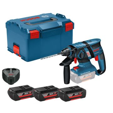 Bosch Professional GBH 36 V-EC CP 36v Compact Brushless SDS+ Plus Rotary Hammer Drill Inc 3x 2.0Ah Batts