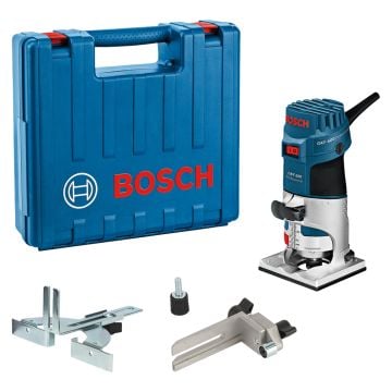 Bosch Professional GKF 600 1/4" Palm Router/Laminate Trimmer Kit In Carry Case