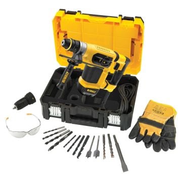 DeWalt D25417KT SDS Plus 32mm/4kg Hammer Drill & x15 Pc Accessory Kit