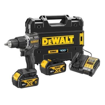 DeWalt DCD100P2T 100th Anniversary Edition 18v XR Brushless Combi Drill Inc 2x 5.0Ah Batts