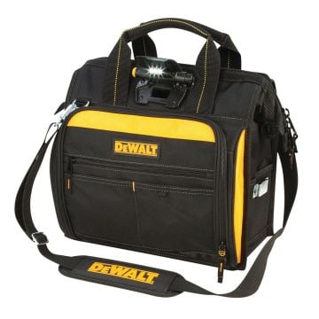 DeWalt DGL573 41 Pocket Lighted Technicians Tool Bag Inc x2 AAA Batts