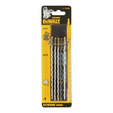 DeWalt DT2201-QZ T313AW EXTREME Jigsaw Blade For Soft Materials 152mm x5 Pcs