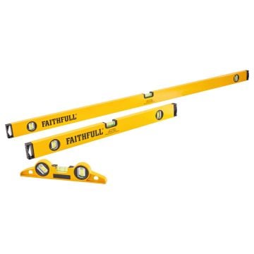 Faithfull SLBSET3PC Box Level Set 240mm / 600mm / 1200mm x3 Pcs