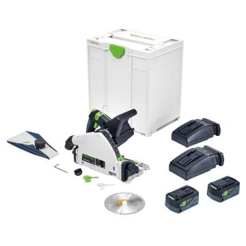 Festool 576716 Twin 18v Cordless Plunge Saw TSC 55 5,2 KEBI-Plus/XL Inc 2x 5.2Ah Batts