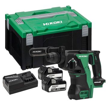 HiKOKI DH18DBL/JP 18v Brushless Cordless SDS+ Plus Hammer Drill Inc 2x 5.0Ah Batts