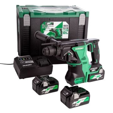 HiKOKI DH36DPAJSZ 36v MULTI VOLT Brushless SDS+ Plus Hammer Drill Inc 3x 2.5Ah Batts
