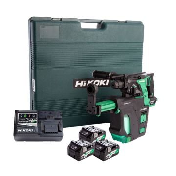 HiKOKI DH36DPBJKZ MULTI VOLT 36v Brushless Rotary Hammer Drill Inc 3x 2.5Ah Batts