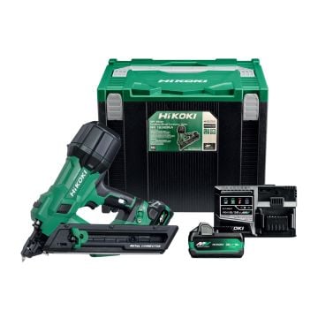 HiKOKI NR1838DKAJXZ Cordless 18v 38mm Metal Connector Nail Gun Inc 2x 5.0Ah Batteries