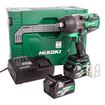 HiKOKI WR36DAJRZ 36v MULTI VOLT Brushless 3/4" Impact Wrench Inc 2x 2.5Ah/5.0Ah Batts