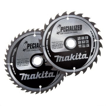 Makita B-49317 165mm x 20mm x 24T & 40T Circular Saw Blade Twin Pack Specialized