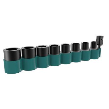 Makita B-54651 3/8" Drive Impact CR-MO Socket Set with 1/4" Hex Converter 9 Pcs