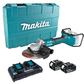 Makita DGA900PT2 Twin 18v LXT Paddle Switch 230mm Angle Grinder inc 2x 5.0Ah Batts