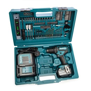 Makita DHP485STX5 18v LXT Combi Drill inc 1x 5.0Ah Batt & 101 Pc Accessory Case