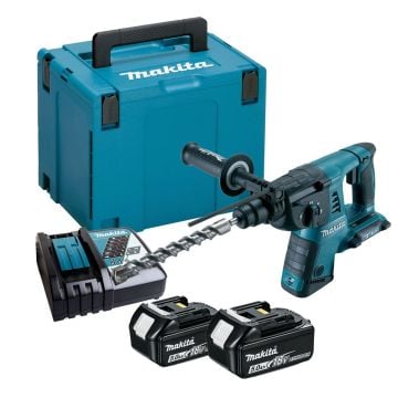 Makita DHR263RTJ Twin 18v LXT Cordless SDS+ Rotary Hammer Inc 2x 5.0Ah Batts