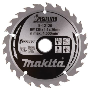 Makita E-12120 Specialized 136mm x 20mm x 25T Efficut Circular Saw Blade