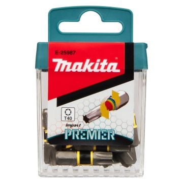 Makita E-25987 Impact Premier Torsion T40 x 25mm Bit Set x15 Pcs