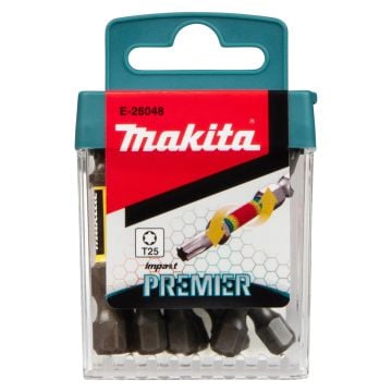 Makita E-26048 Impact Premier Torsion T25 x 50mm Bit Set x10 Pcs
