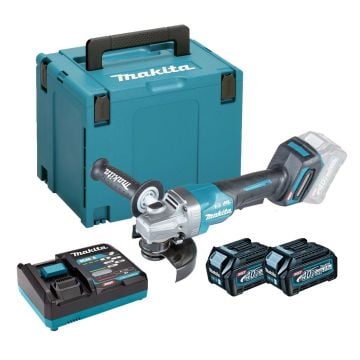Makita GA013GD201 40v Max XGT Paddle Switch 125mm Angle Grinder Inc 2x 2.5Ah Batts